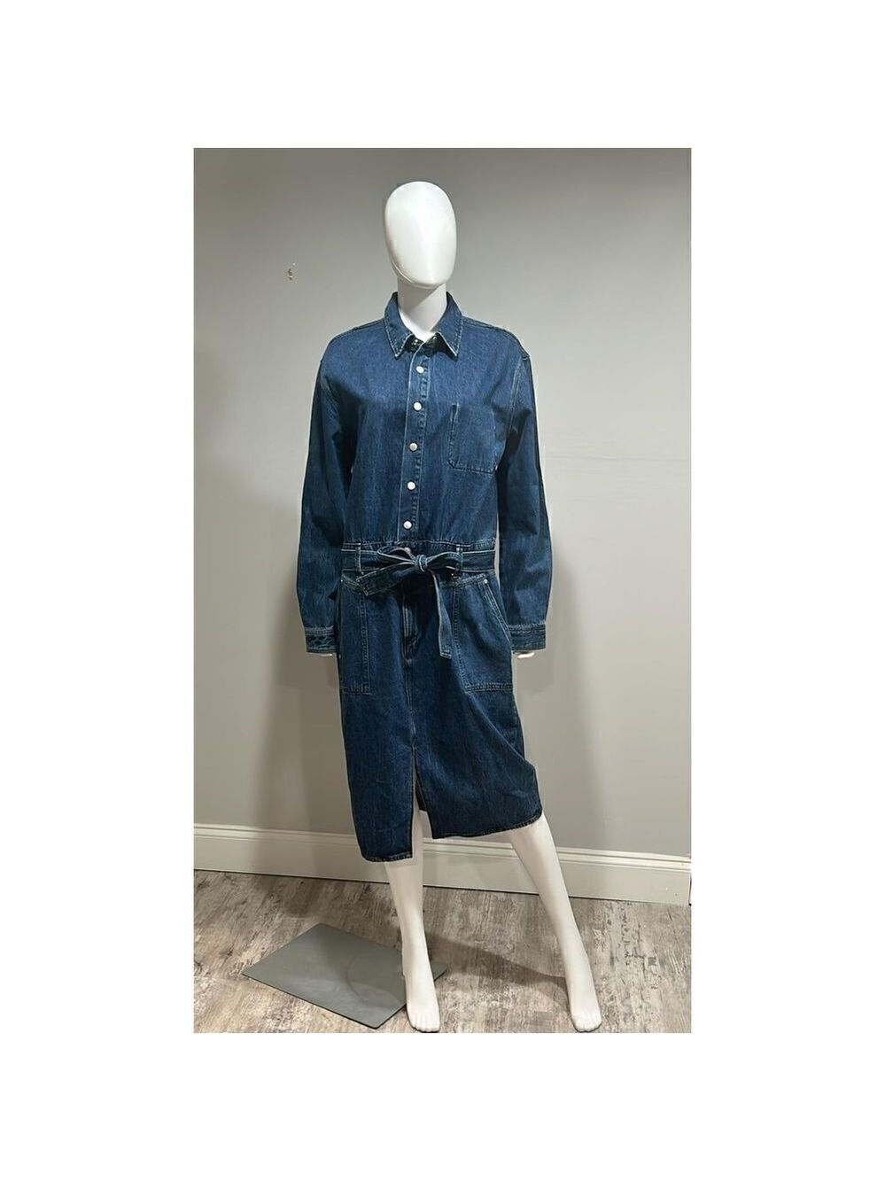 Rag & Bone Mia Belted Denim Dress Size XL - Picture 4 of 7